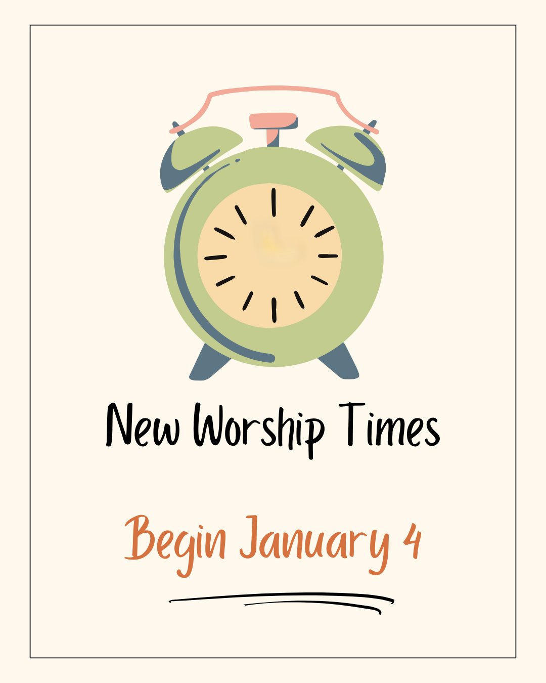 New Worship Schedule